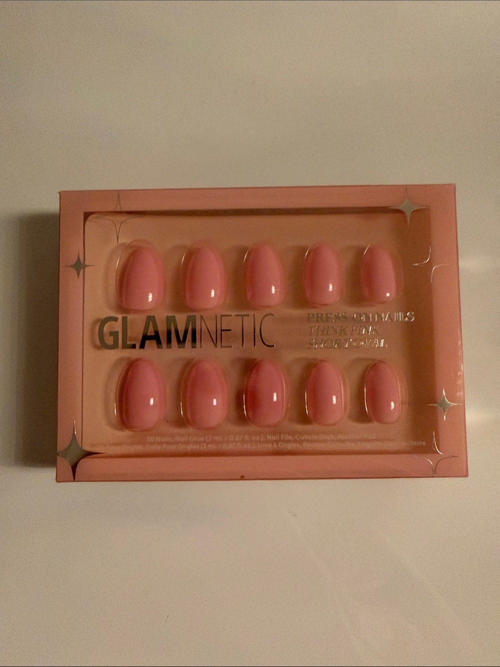 Glamnetic Press-On Nails - Pink Classic Oval Set, think pink
